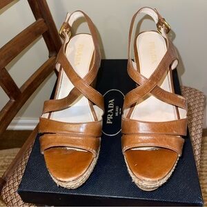 Prada Women's Brown Leather Sandals